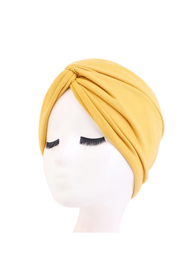 Generic 4PCS Women's Stretchy Turban Cap, Chemotherapy Cap, Women's Turbans, Women's Hijab, Twist Cross Cap for Women(Wine Red, Navy, Army Green, Turmeric)  - Image 2