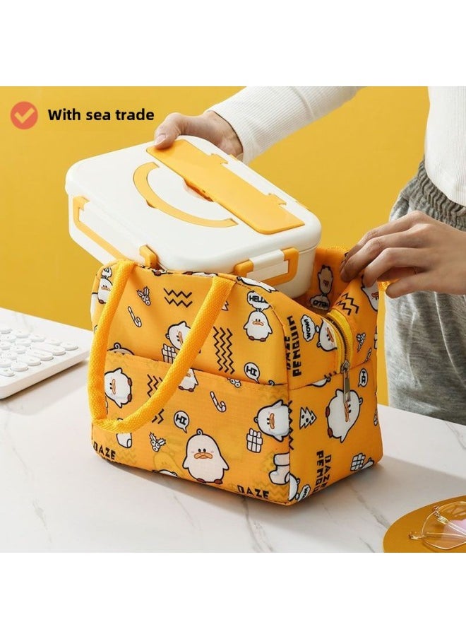 Generic - Lunch Box Microwave Oven Heatable Lunch Box Multi-grid Student Female Portable Fresh-keeping Office Worker Three-grid Lunch Box-Specifications: - White Dinner Plate + Soup Cup + Chopsticks And Spoon + Thermal Bag - Image 1