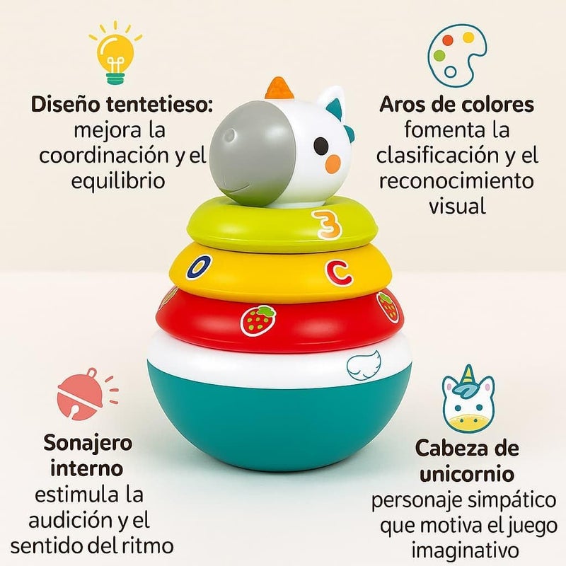 HOLA "Roly Poly Unicorn Toy - Interactive Learning with Numbers, Letters, and Fruits | Colorful, Fun Games for Babies and Toddlers, Boys and Girls of All Ages" - Image 2
