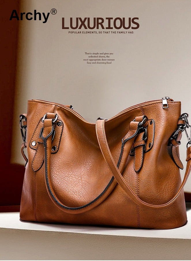 Archy Handbags and Purse Set for Women Hobo Totes PU Leather Purses and Handbags Shoulder Bag Vegan Leather Tote Large Crossbody Bags Ladies Shoulder Bag - Image 2