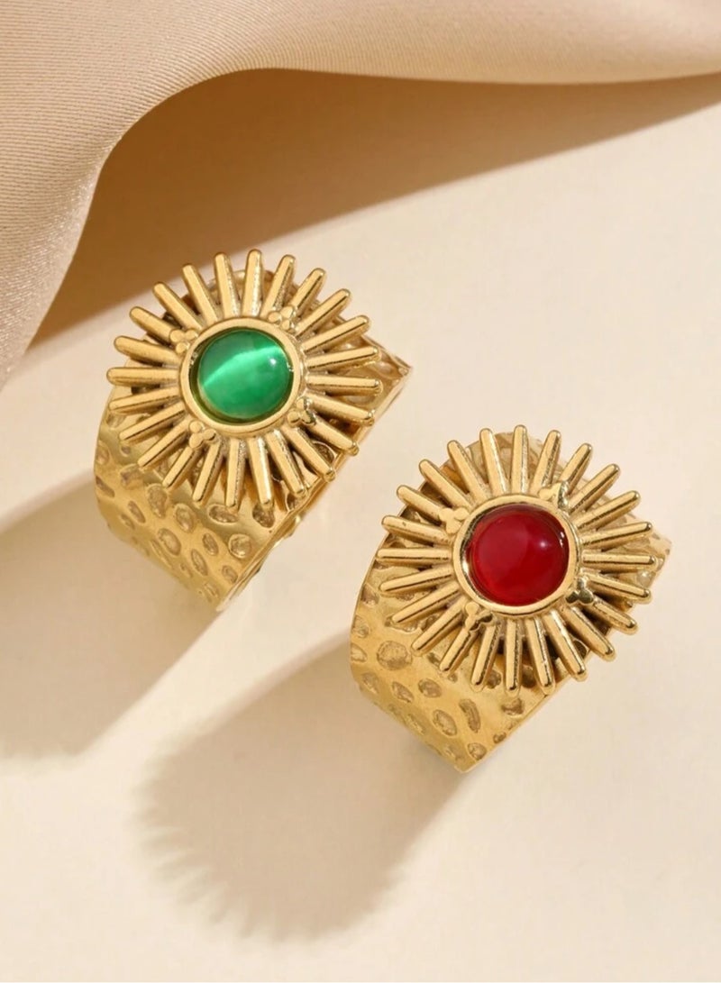 NEW STYLE 2pcs Of Elegant & High Quality Stainless Steel Rings For Women One Size - Image 1