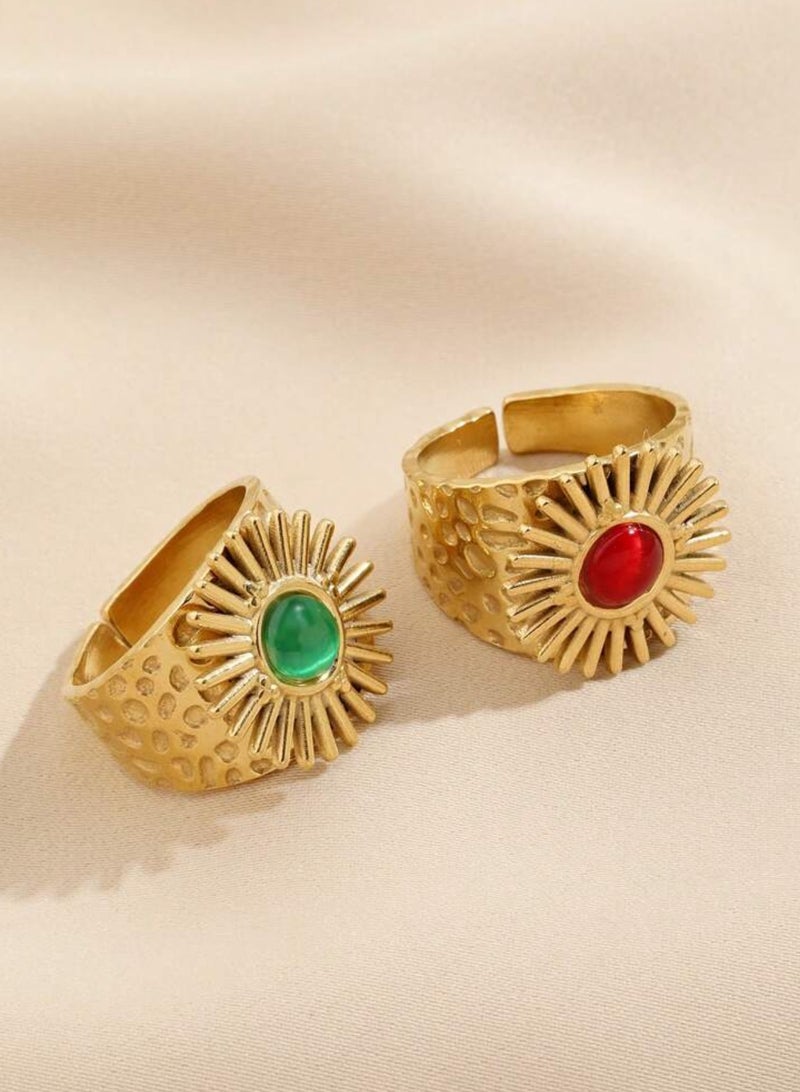 NEW STYLE 2pcs Of Elegant & High Quality Stainless Steel Rings For Women One Size - Image 2