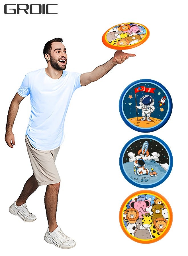 GROIC 3 Pcs Kids Flying Ring, Cartoon Sports Flying Discs Rings Boomerangs Lightweight Sports Outdoor Games Toys for Kids and Adults,  Soft Foam Design for Safe Play & Soft Impact Indoors or Outdoors - Image 1