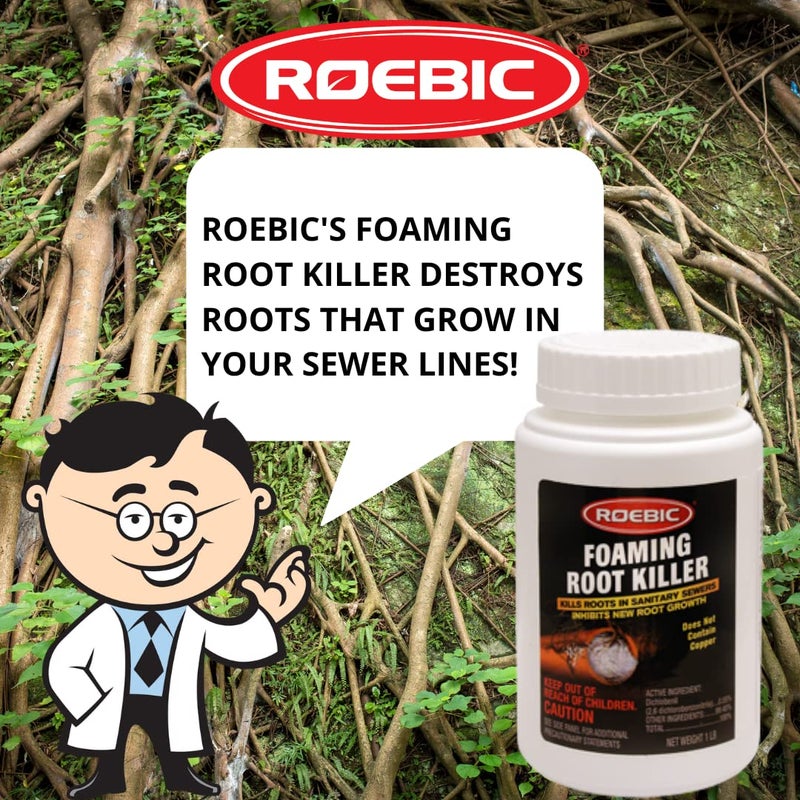 Roebic FRK-1LB Foaming Root Killer: Clear Pipes, Stop New Growth, Safe for All Plumbing - 1lb, White, Granules - Image 5