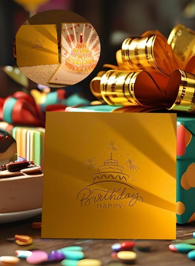 بطاقات عيد ميلاد ثلاثية الأبعاد - بطاقة منبثقة بموسيقى عيد ميلاد سعيد وإضاءة LED، بطاقة بريدية للزينة والاحتفالات - Image 5