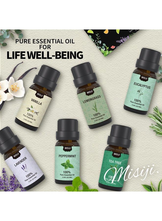 MISIJI Essential Oils Set Top 6 Aromatherapy-Essential Oils for Diffuser for Home,Air Freshening Diffuser Oils Scents for Aromatherapy,Laundry,Candle&Soap Making,Humidifiers 6 X 10ML - Image 2