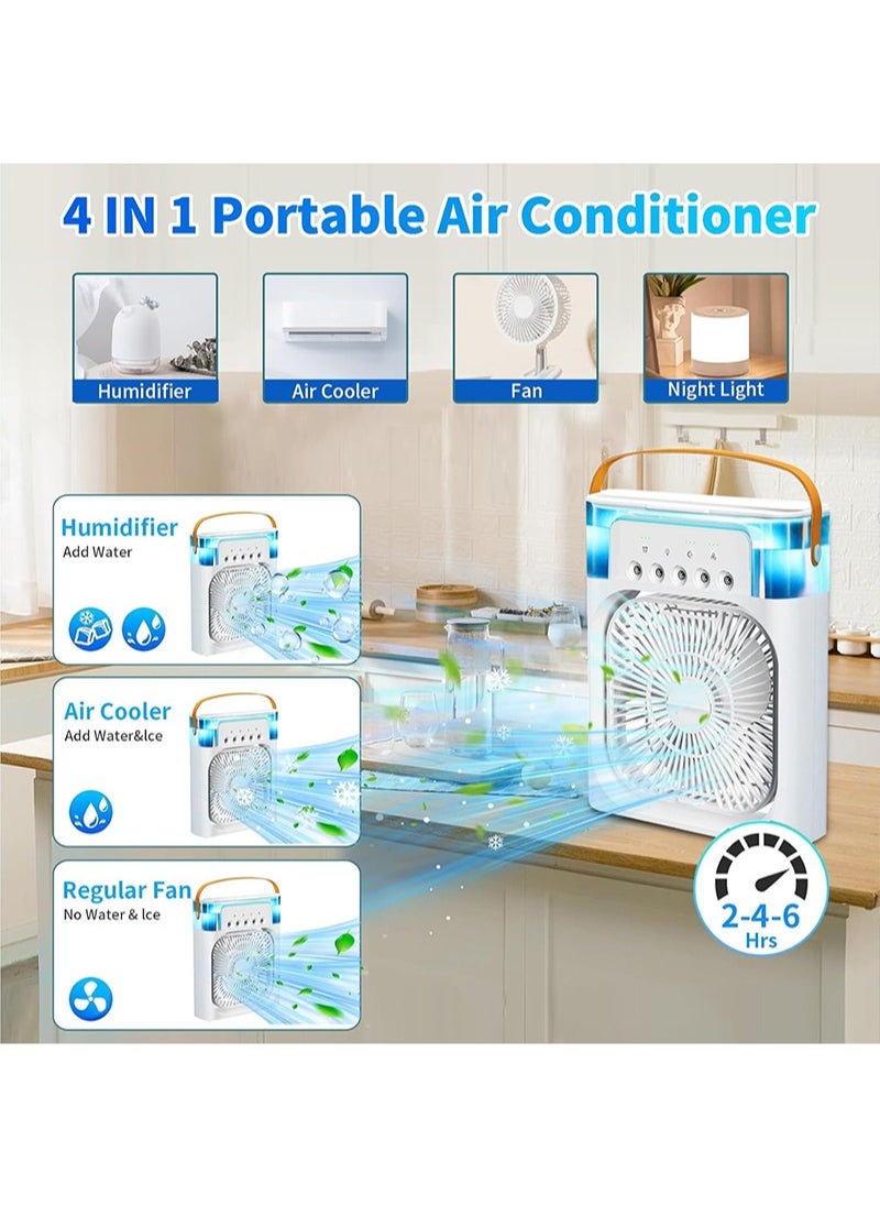 Yoawllty - Portable Cooler Fan, Water Air Cooler, Portable USB Table Fan with 3 Wind Speed 7 Colors LED Light and 680ml Water Tank for Room, Office - Image 1