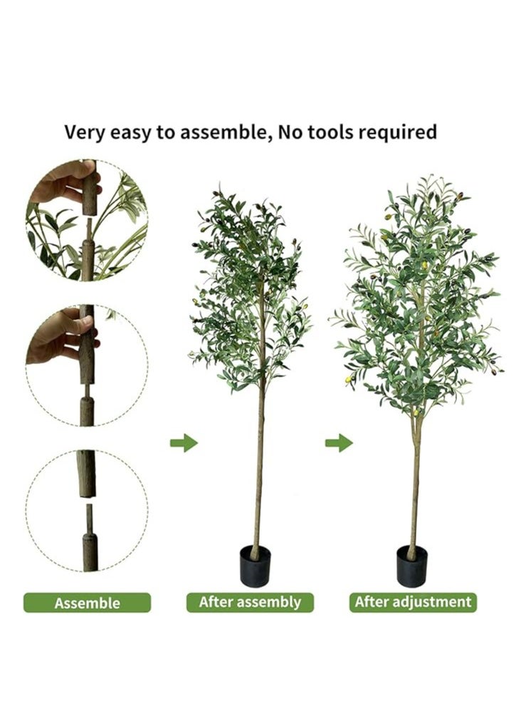 CIMIA - Artificial Olive Tree with Fruits, 170 cm Height, suitable for living rooms, courtyards, terraces, offices, etc. - Image 1