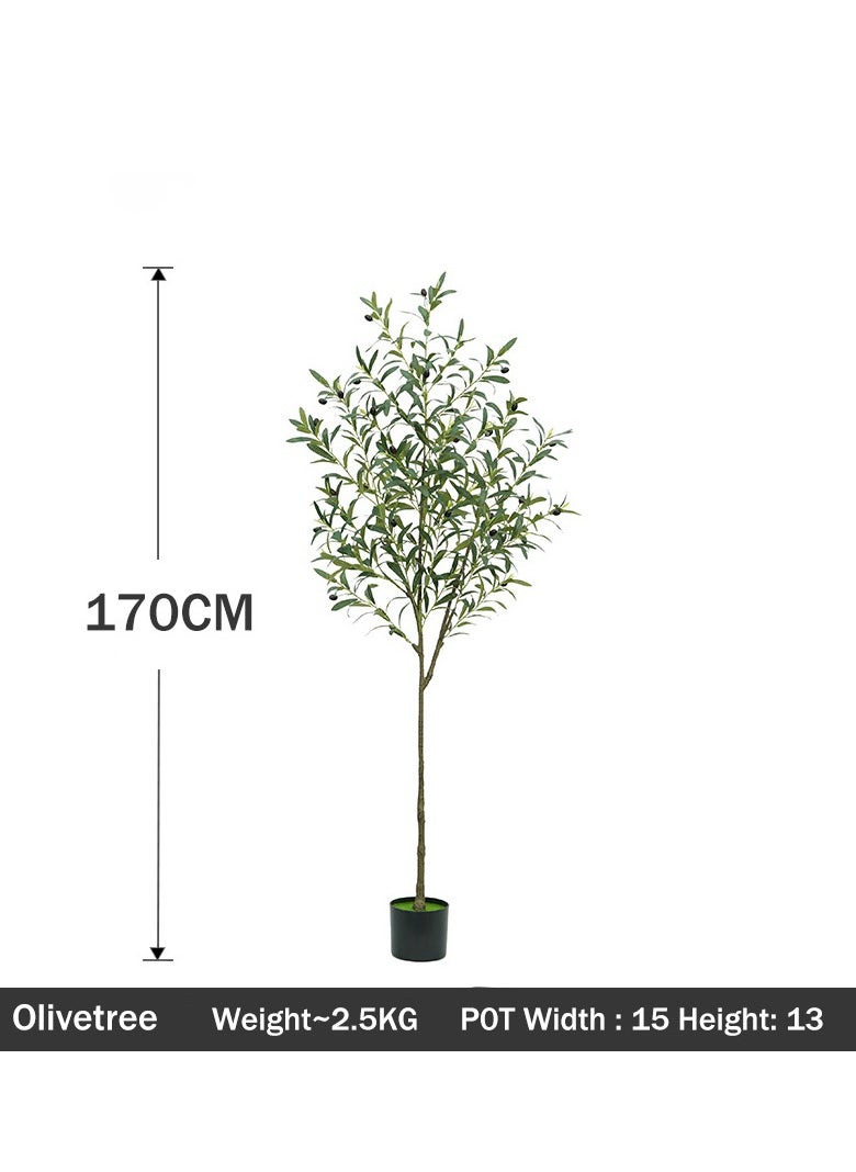 CIMIA - Artificial Olive Tree with Fruits, 170 cm Height, suitable for living rooms, courtyards, terraces, offices, etc. - Image 1