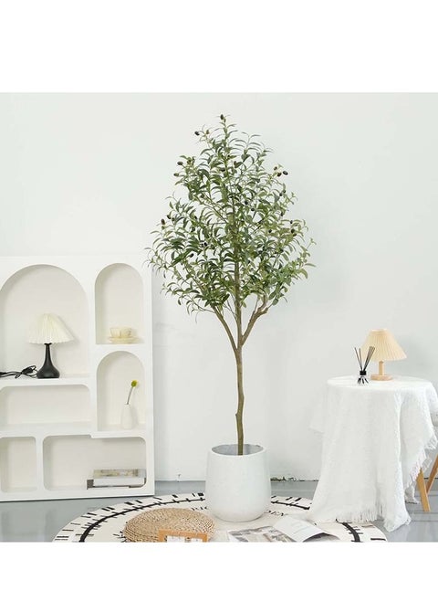 Artificial Olive Tree with Fruits, 170 cm Height, suitable for living rooms, courtyards, terraces, offices, etc.