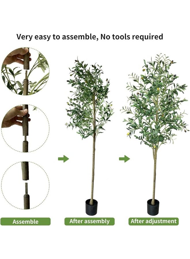 CIMIA Artificial Olive Tree with Fruits, 170 cm Height, suitable for living rooms, courtyards, terraces, offices, etc. - Image 3