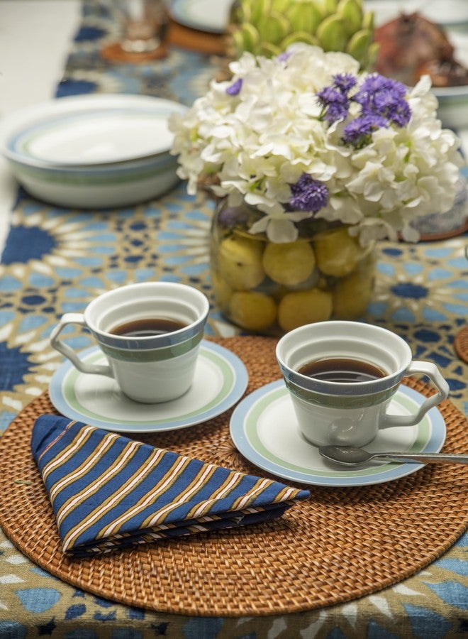 Hitkari Zoraida Porcelain Tea Cup & Saucer Set of 6 - Luxury Finish, Microwave & Dishwasher Safe - Image 2