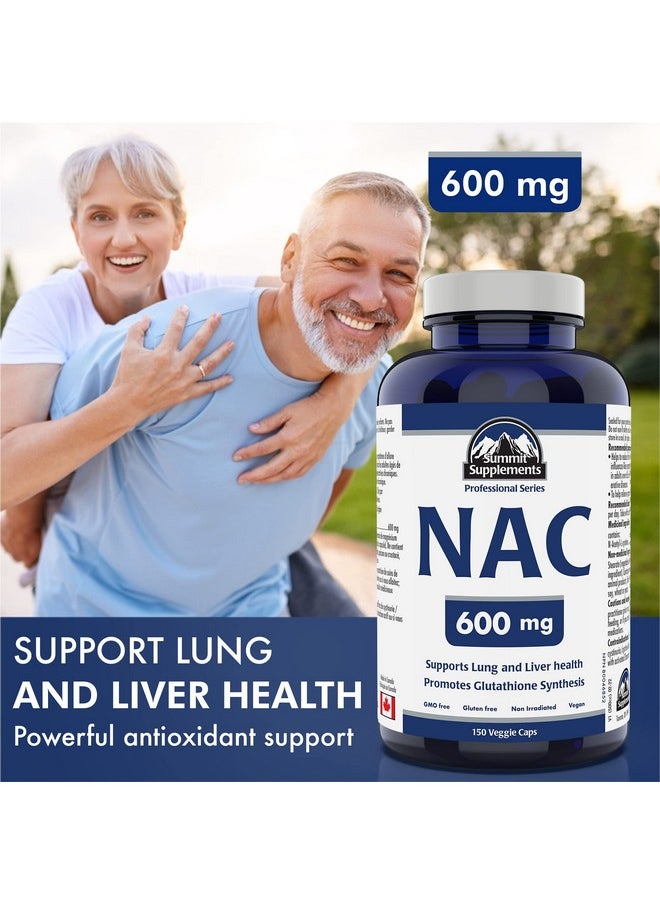 Summit Supplements - Nac Supplement 600Mg Nac N Acetyl Cysteine Supports Antioxidant Glutathione Levels Immune System Support Liver And Detox Support Product Of Canada 150 Capsules - Image 1