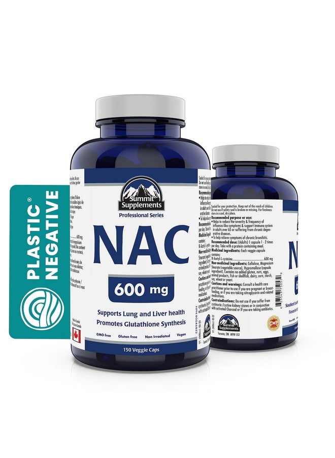 Summit Supplements - Nac Supplement 600Mg Nac N Acetyl Cysteine Supports Antioxidant Glutathione Levels Immune System Support Liver And Detox Support Product Of Canada 150 Capsules - Image 1