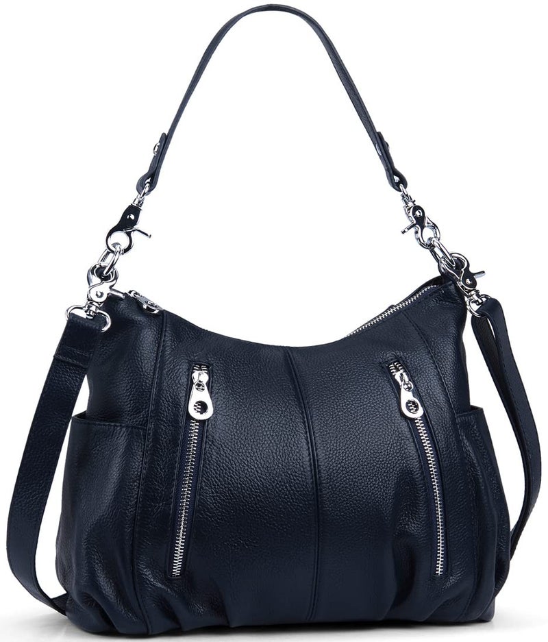 HESHE Genuine Leather Purses for Women Shoulder Hobo Bag Crossbody Satchel Handbags Designer Ladies Totes Purse - Image 1