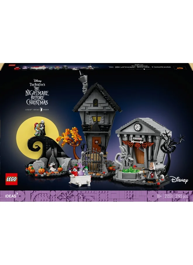 LEGO Ideas Disney Tim Burton’s The Nightmare Before Christmas Building Set, Diorama Model Kit for Adults to Build, with 8 Characters Including Jack Skelington, Holiday Gift for Men and Women 21351 (2193 pieces)