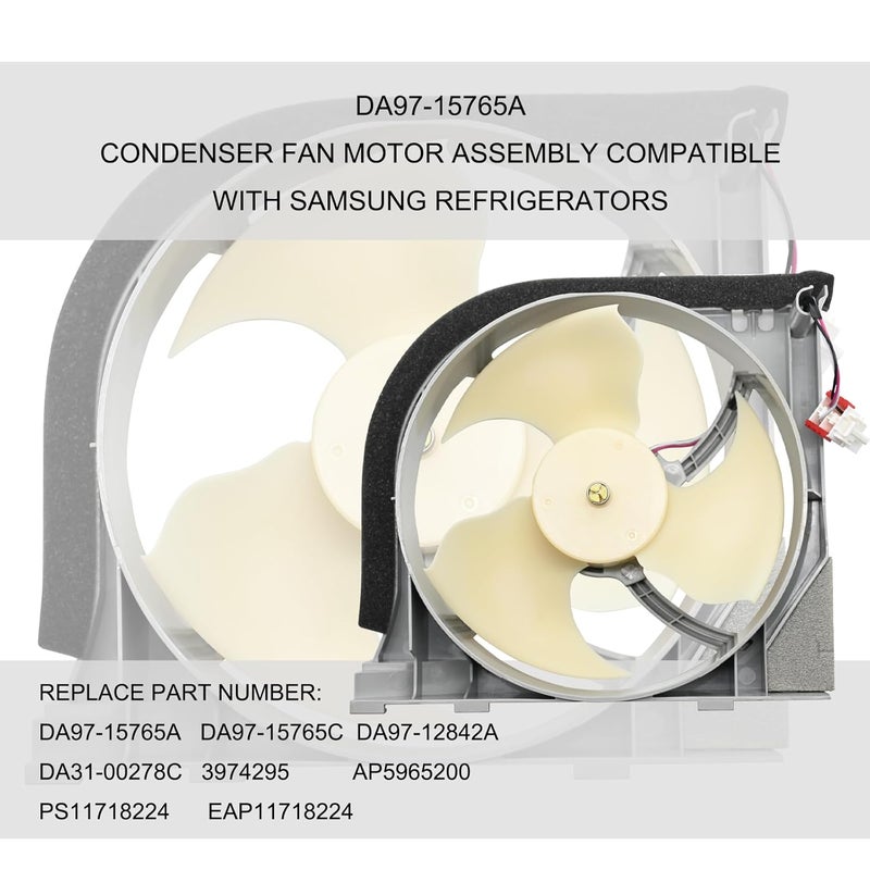 Delixike DA31-00340A DA97-15765A DA97-12842A DA97-15765C Compatible With Samsung Refrigerator Condenser Fan Motor - Image 3