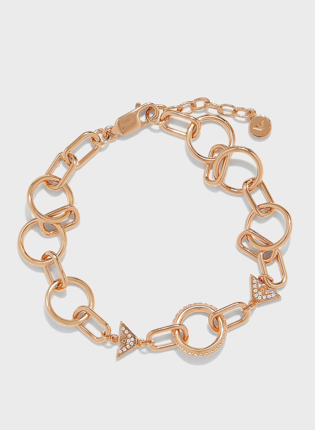 Buy Emporio Armani Rose Gold Abstract Chain Bracelet for Women in