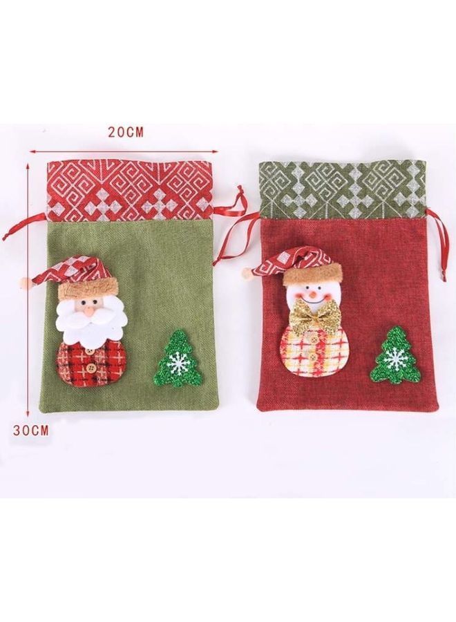 NIBEMINENT 3-Piece Creative Children Burlap Beam Apple Candy Cookie Bag Multicolour - Image 3