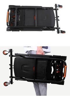 RENOVO Folding Hand Truck Heavy Duty Carrying, Combination of Four Wheels and Two Wheels Convertible Dolly Cart with Retractable Handle Dolly for Moving Office Carts  - Image 5