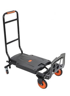 RENOVO Folding Hand Truck Heavy Duty Carrying, Combination of Four Wheels and Two Wheels Convertible Dolly Cart with Retractable Handle Dolly for Moving Office Carts  - Image 2