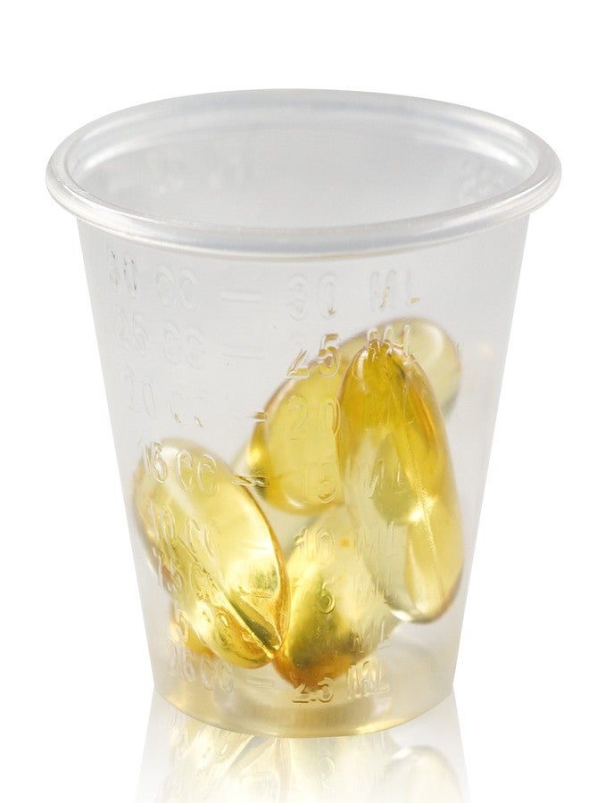 Choice Small Plastic Disposable Medicine Cups: 300 Clear 1oz Measuring/Mixing Cups with Graduated ML, Dram, CC, TBSP & FL OZ Measurement Markings for Pill, Epoxy, Resin & Liquid/Powder Medication - Image 2