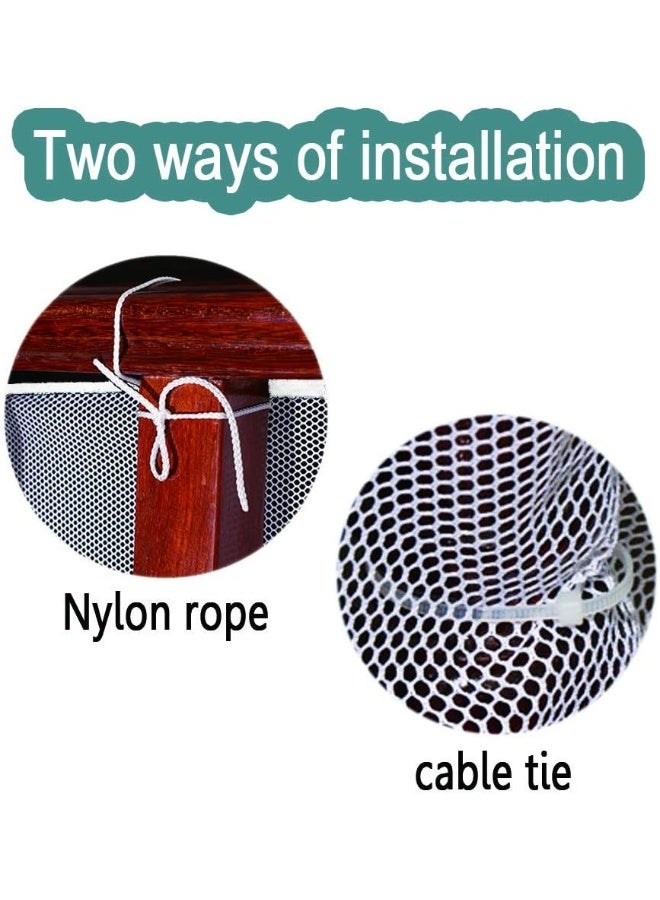 AUOXER Child Safety Rail Net for Balcony, Patios, Railing and Stairs. Security Guards for Kids/Pet/ Toy Both Indoors and Outdoors. 3m x0.8m, Sturdy Mesh Fabric Material. - Image 5