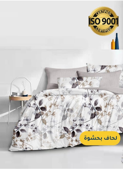 Microfiber Printed Comforter Sets, Fits 120 x 200 cm Single Size Bed, 4 Pcs, With Soft Filling, Celine Series