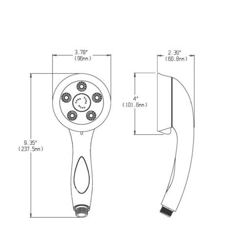 Speakman رأس دش محمول متعدد الوظائف Speakman VS-3014 Caspian Anystream، 2.5 جالون في الدقيقة، كروم مصقول - Image 5