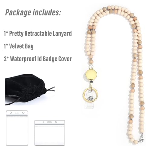 SAM & LORI Lanyards for Id Badges Teacher Lanyard With Id Holder Retractable Lanyards Beaded Cute Key Chain Keychain Women Cruise Ship Cards - Image 4