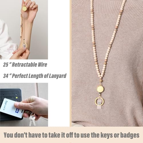 SAM & LORI Lanyards for Id Badges Teacher Lanyard With Id Holder Retractable Lanyards Beaded Cute Key Chain Keychain Women Cruise Ship Cards - Image 5