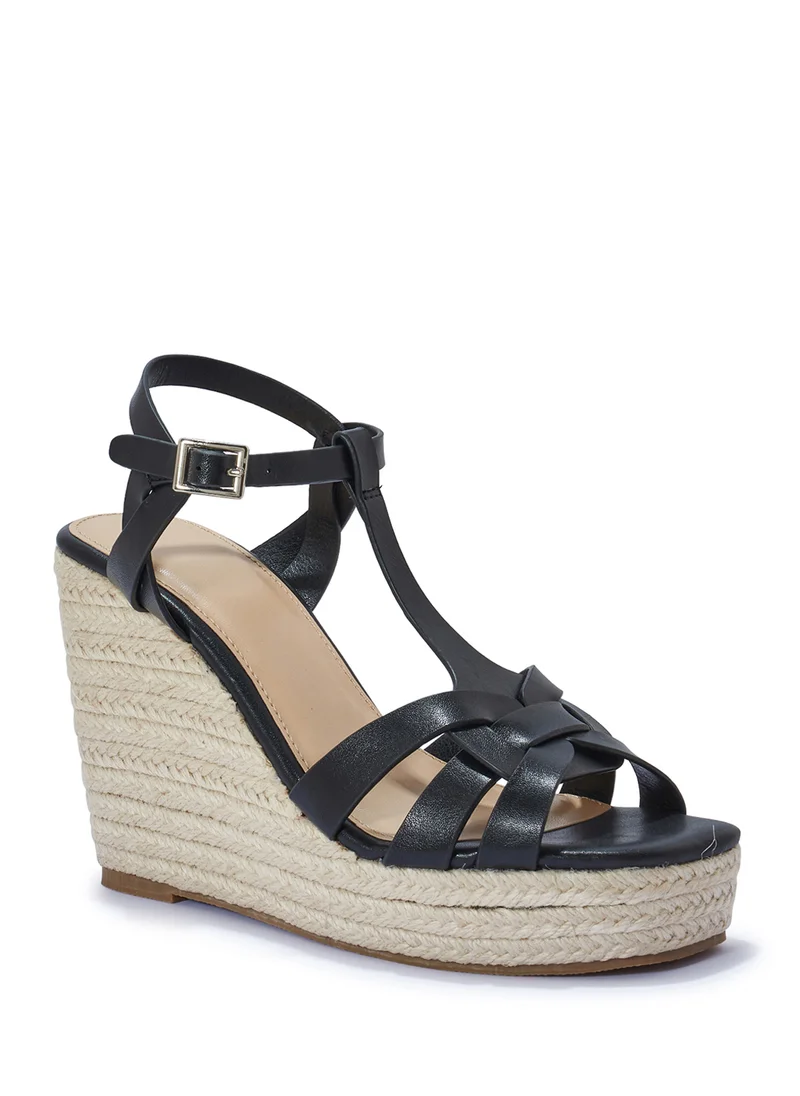 Truffle High Heel Ankle Strap Wedge Sandal