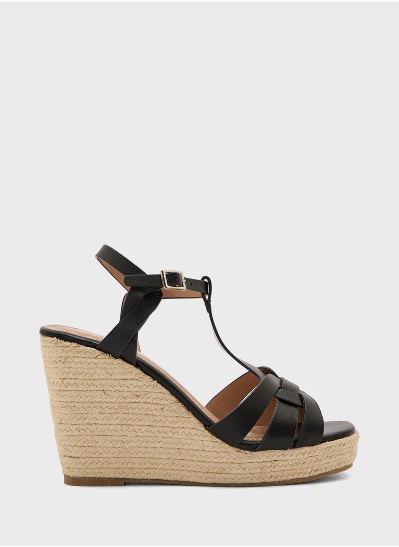 Truffle High Heel Ankle Strap Wedge Sandal  - Image 1