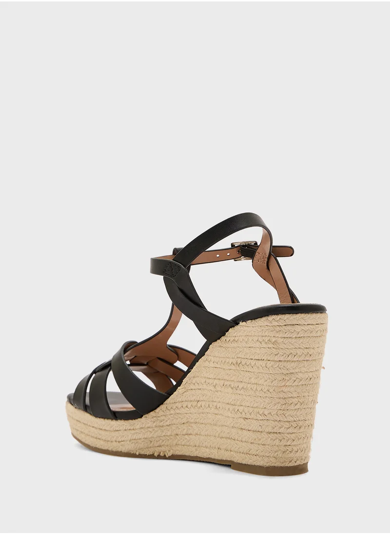 Truffle High Heel Ankle Strap Wedge Sandal