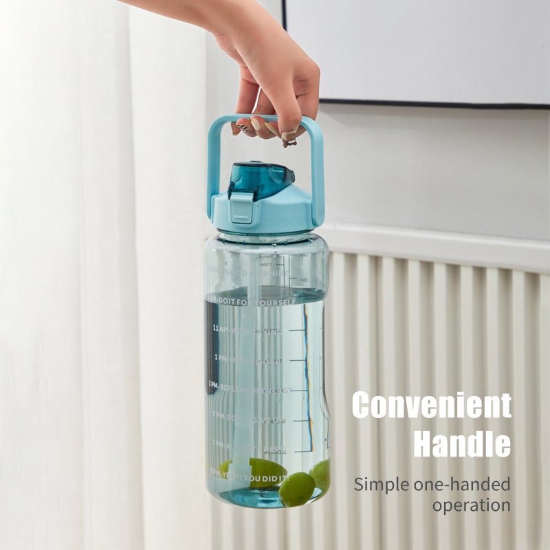 2L Purple Water Bottle With Soft Spill-Proof Straw - One Button Control Travel Water Jug For Hiking Fitness Daily Use - Image 5