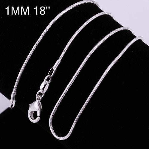 Cutesmile Fashion Jewelry 925 Sterling Silver Italian 1mm/2mm/3mm Snake Chain Crafted Necklace (18Inches, 1MM) - Image 2