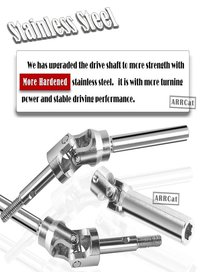 ARRCat 4PCS Stainless Steel Drive Shaft CVD Upgrades Part for 1/10 Stampede VXL 4X4,Rustler VXL 4X4,Slash VXL 4X4 Platinum Ultimate,Hoss VXL 4X4 4WD,ARRCat Front Rear #45 Drive Shaft with Hex,Blue - Image 3