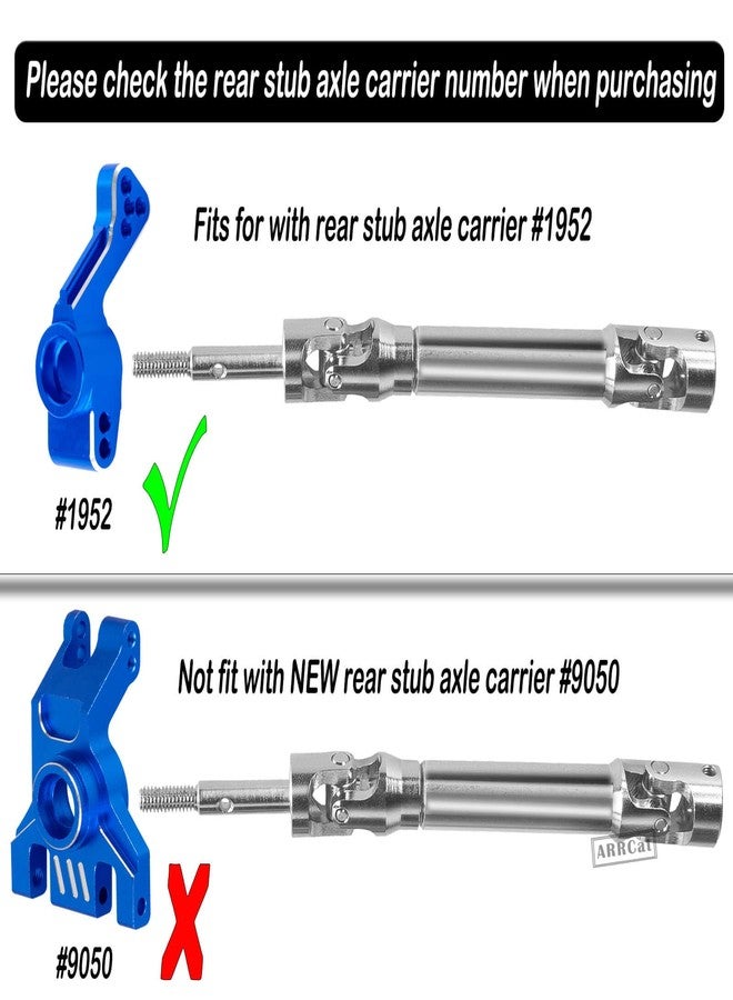 ARRCat 4PCS Stainless Steel Drive Shaft CVD Upgrades Part for 1/10 Stampede VXL 4X4,Rustler VXL 4X4,Slash VXL 4X4 Platinum Ultimate,Hoss VXL 4X4 4WD,ARRCat Front Rear #45 Drive Shaft with Hex,Blue - Image 4