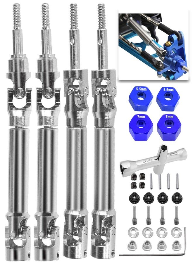 ARRCat 4PCS Stainless Steel Drive Shaft CVD Upgrades Part for 1/10 Stampede VXL 4X4,Rustler VXL 4X4,Slash VXL 4X4 Platinum Ultimate,Hoss VXL 4X4 4WD,ARRCat Front Rear #45 Drive Shaft with Hex,Blue - Image 1