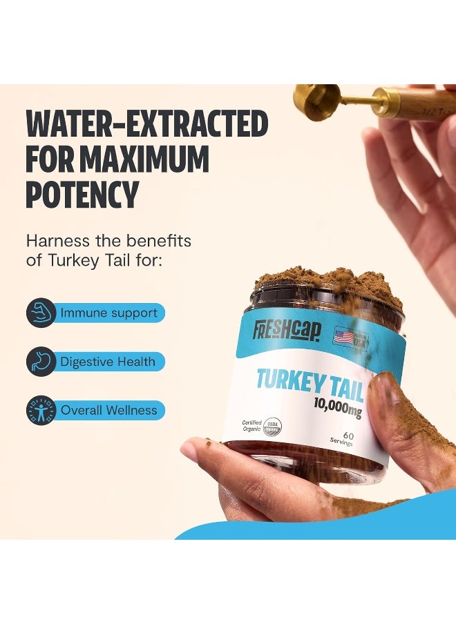 FreshCap Mushrooms - FreshCap Mushrooms SHIELD - Turkey Tail Extract Powder - USDA Organic - 60 g - Supplement - Immune Protection - Image 1