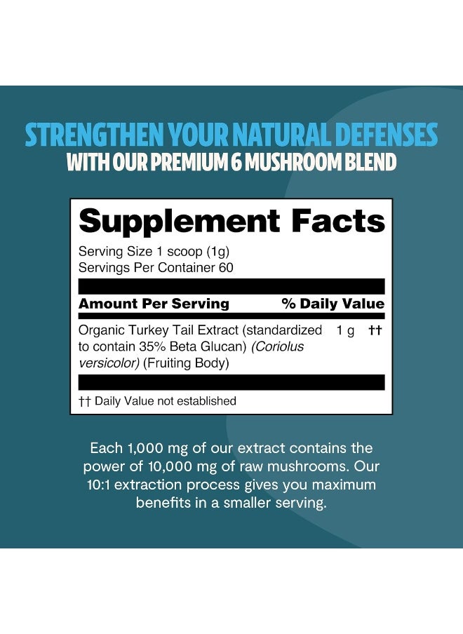 FreshCap Mushrooms - FreshCap Mushrooms SHIELD - Turkey Tail Extract Powder - USDA Organic - 60 g - Supplement - Immune Protection - Image 1