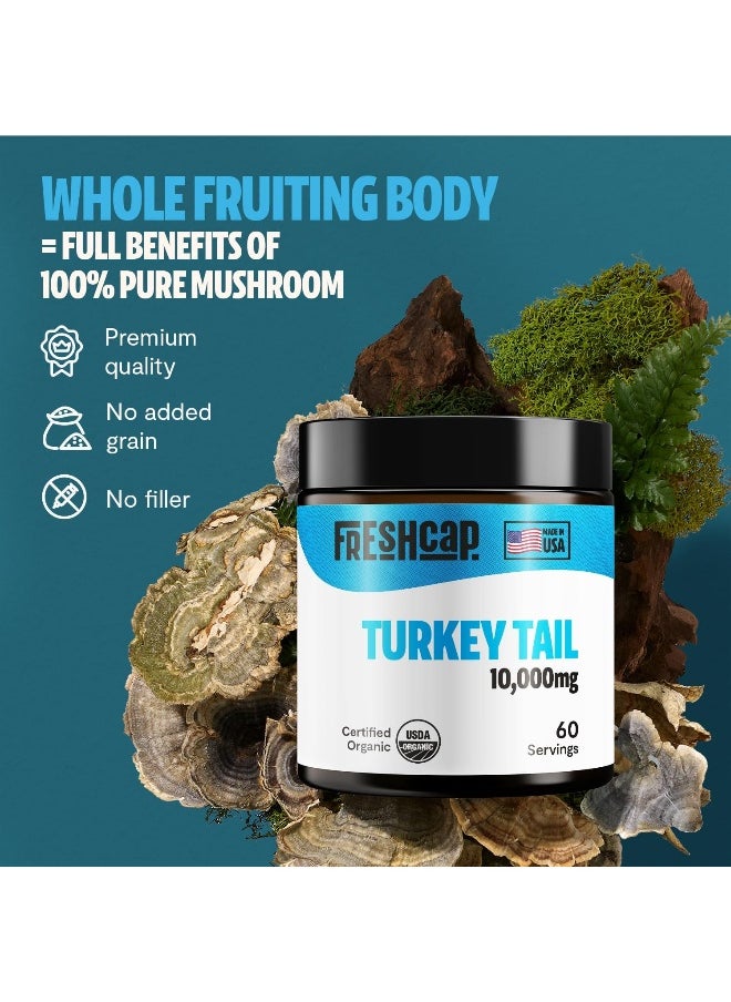 FreshCap Mushrooms - FreshCap Mushrooms SHIELD - Turkey Tail Extract Powder - USDA Organic - 60 g - Supplement - Immune Protection - Image 1