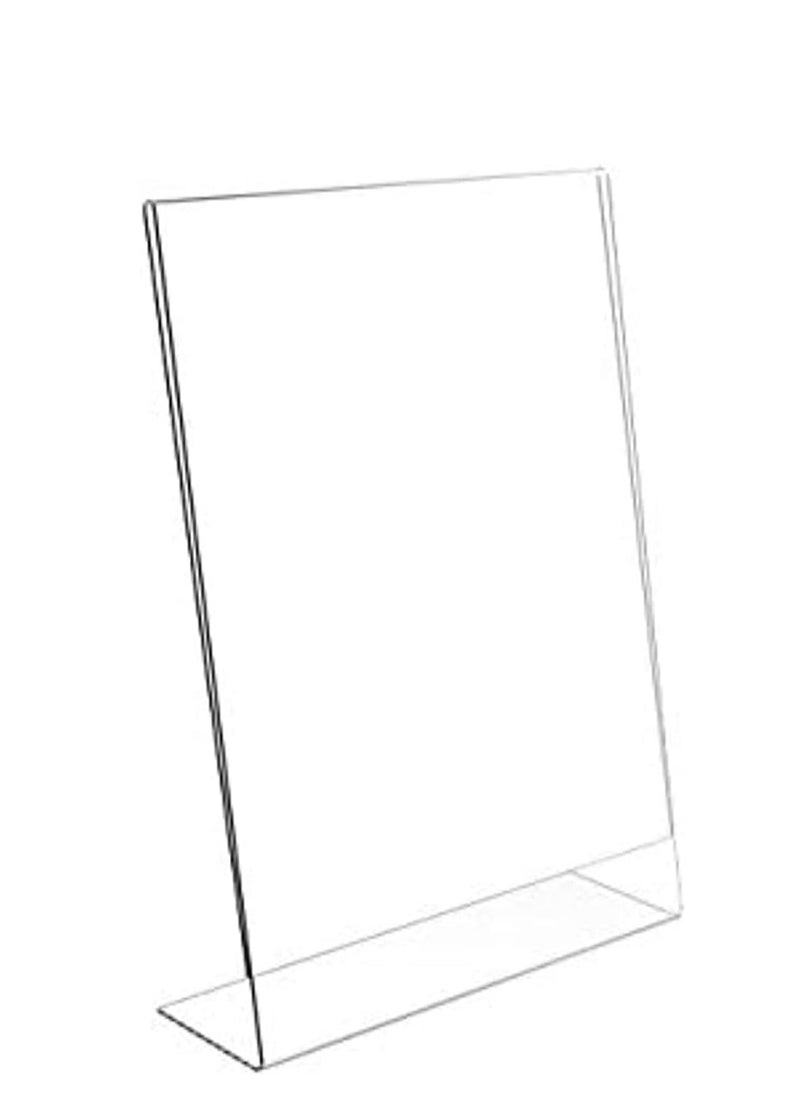 SUPER DEAL Acrylic A4 L-Shape Card Stand Clear  - Image 2