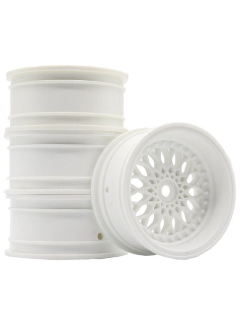 1/10 Flat Running Drift Racing Rv HSP94123 Electroplated Nylon Wheel Tire Wheel Frame Offset3-9mm-Color:9 Degrees-white