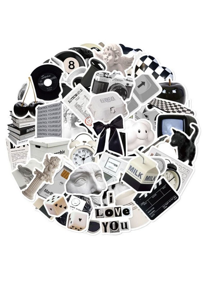 In Air 61 black and white minimalist style stickers, laptop water cup, ledger, phone case decoration, waterproof DIY stickers - Image 1