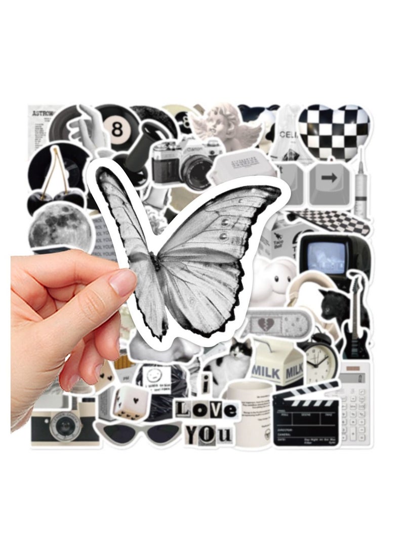 In Air 61 black and white minimalist style stickers, laptop water cup, ledger, phone case decoration, waterproof DIY stickers - Image 5