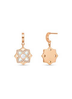 CERRUTI 1881 Ottavia Rose Gold-Plated Drop Earrings, White Mother of Pearl Floral Design, Elegant Jewelry for Women  - Image 3
