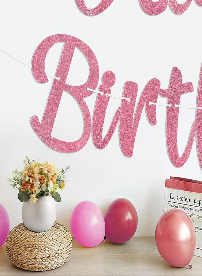 Danadia Pink Happy Birthday Decorations for Women, Happy Birthday Banner with Flower Birthday Decorations, NO DIY Daisy Birthday Party Decorations with Circle Dot Happy Birthday Garland and Bunting Banner - Image 5