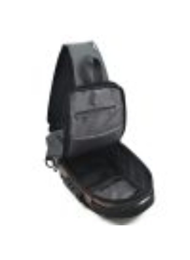 Anti theft Crossbody Sling Bag Waterproof Chest Daypack with USB Charging for Men – Black x Gold - Image 2