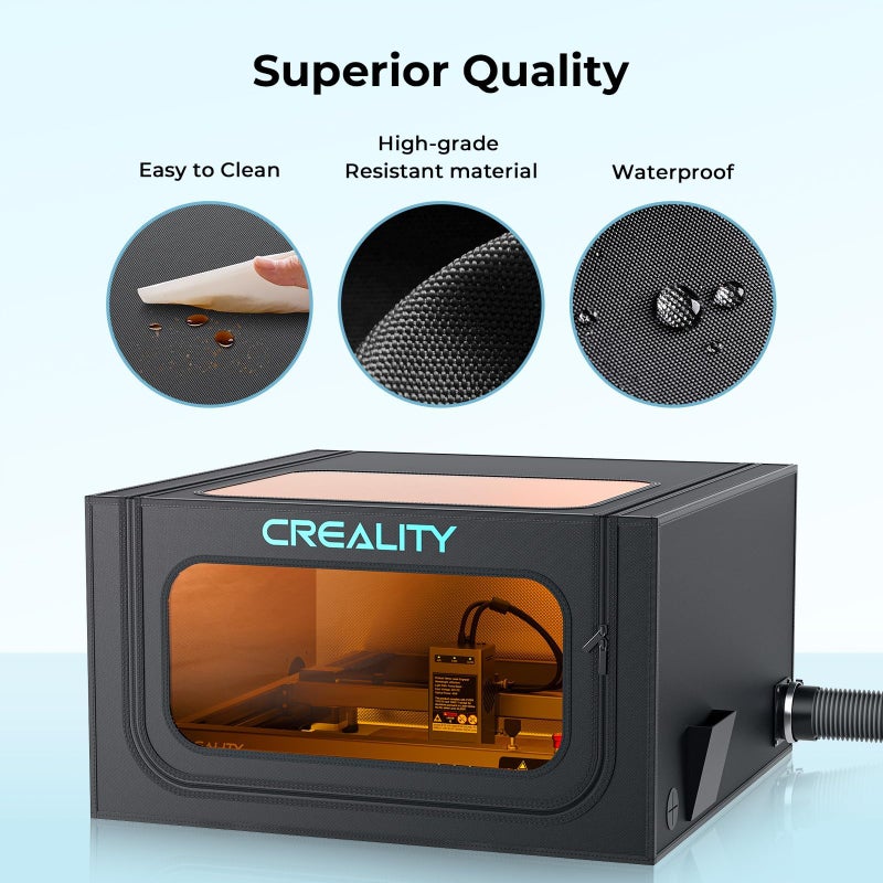 CREALITY FALCON غطاء ليزر كرياليتي 2.0، خيمة واقية عالمية لآلة النقش بالليزر، تناسب معظم آلات النقش بالليزر، حماية للعين، عزل ضد الضوضاء والأبخرة والروائح، 720x720x400 مم - Image 2